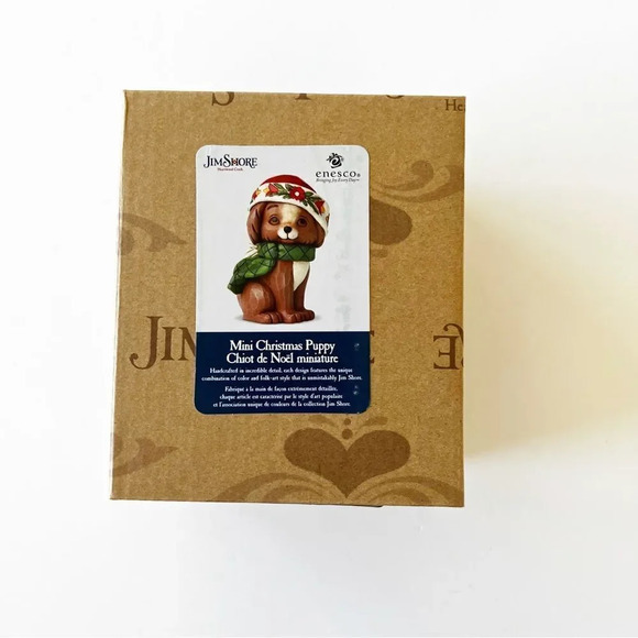 Jim Shore Mini Christmas Puppy Carved Figure 2009‎ New Box Enesco Collectible - Picture 2 of 9